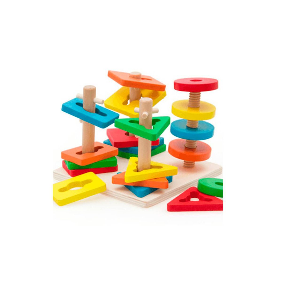 GENERICO - Juego Didactico De Dificultad Figuras Geometricas X 4