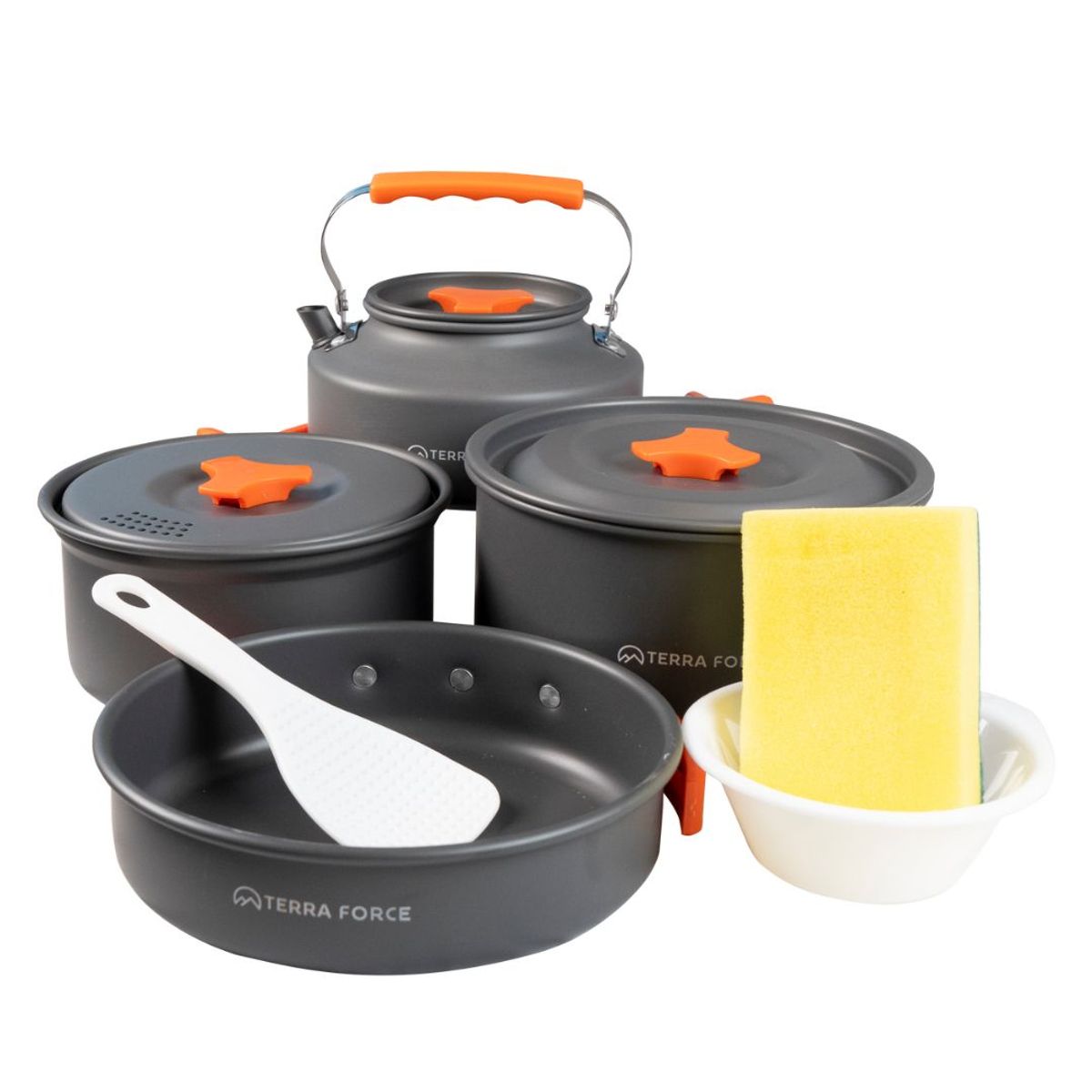 TERRA FORCE - Set Ollas Aluminio Camping 4 Piezas