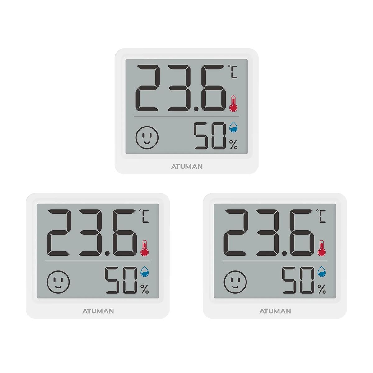GENERICO - Monitor de Temperatura Mini Termometro Atuman Pack x3 Unidades