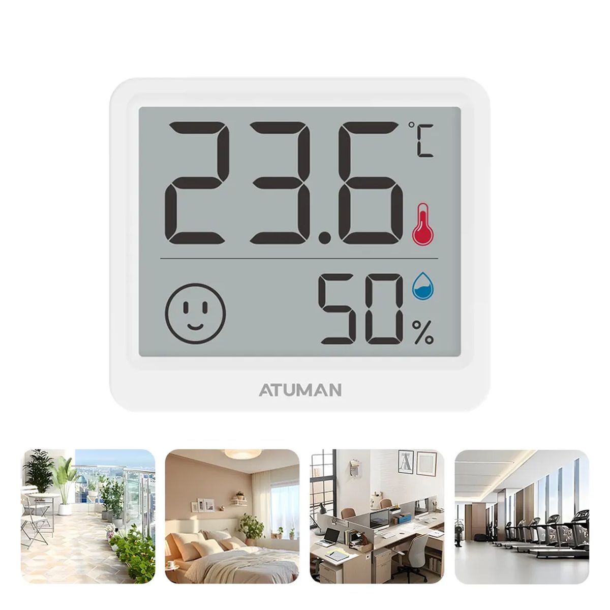 GENERICO - Monitor de Temperatura Mini Termometro Atuman Pack x3 Unidades