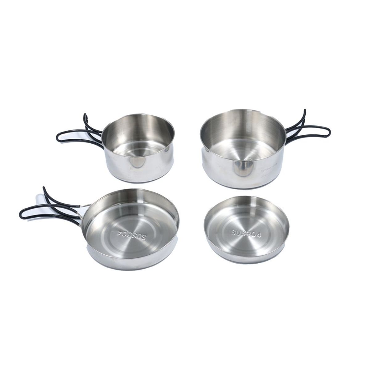 TERRA FORCE - Set Ollas Acero Inoxidable Camping 3 Piezas