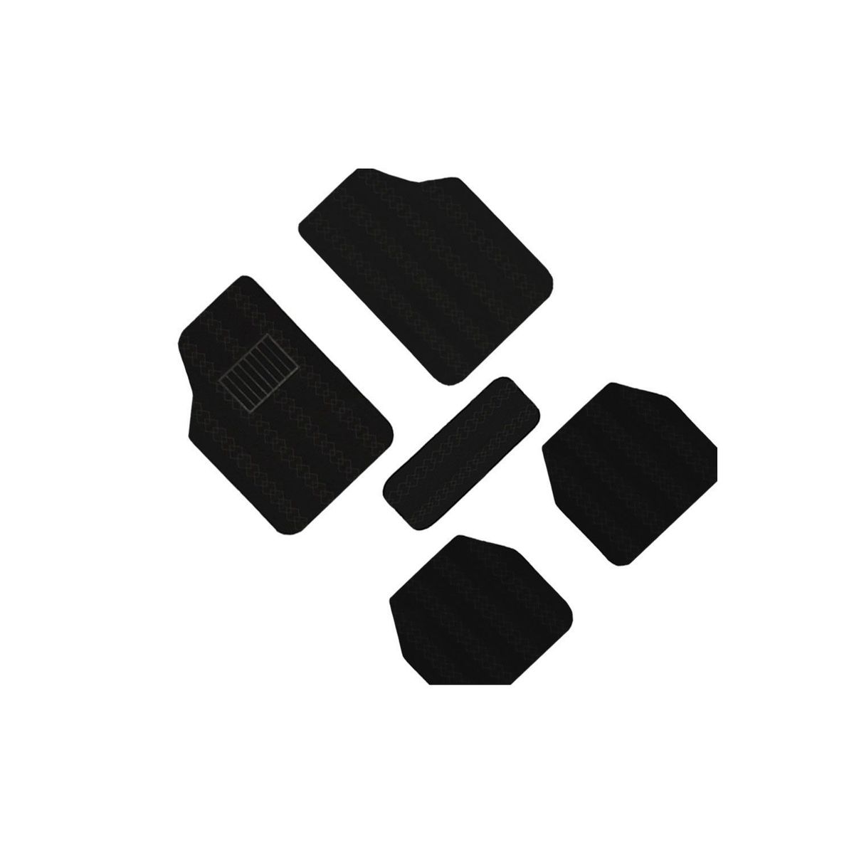 GENERICO - PISO ALFOMBRA NEGRO  5 PIEZAS tapis/protector/suelo