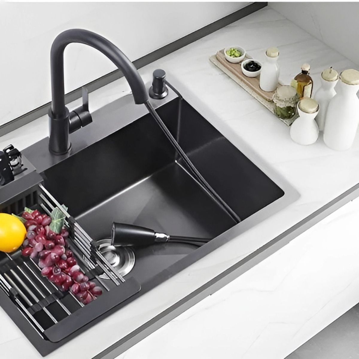 IMPORTADO MC - COMBO 60x45x23CM LAVADERO DE COCINA PORTA CUCHILLO + MEZCLADORA