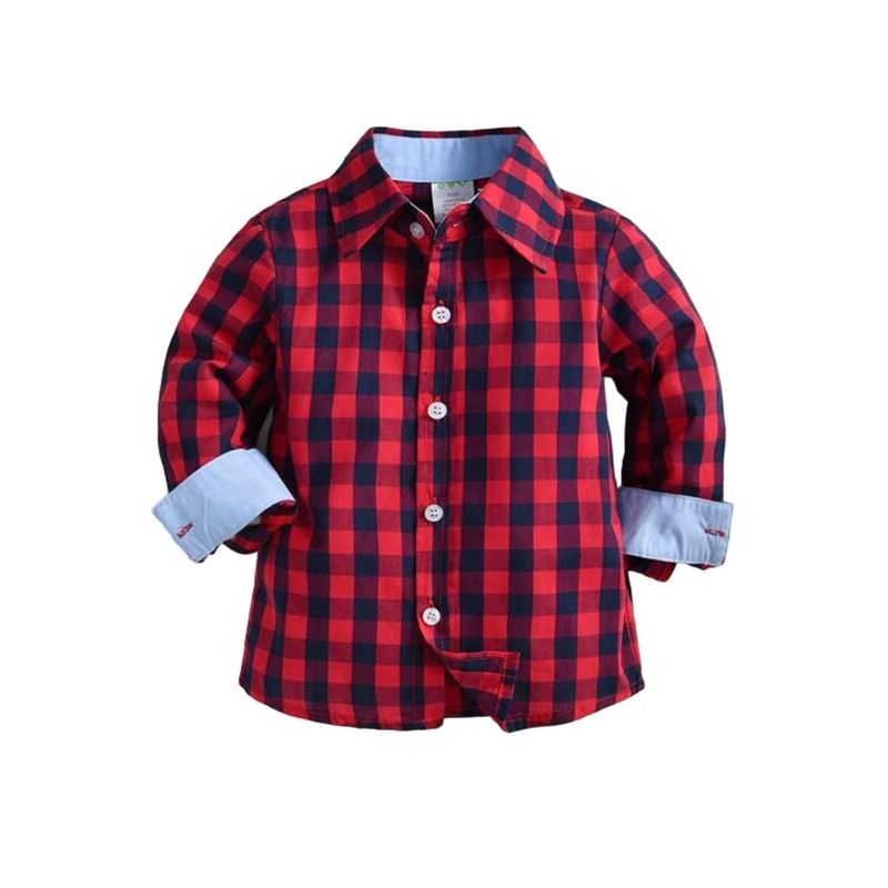 GENERICO - Camisa de cuadros Rojo