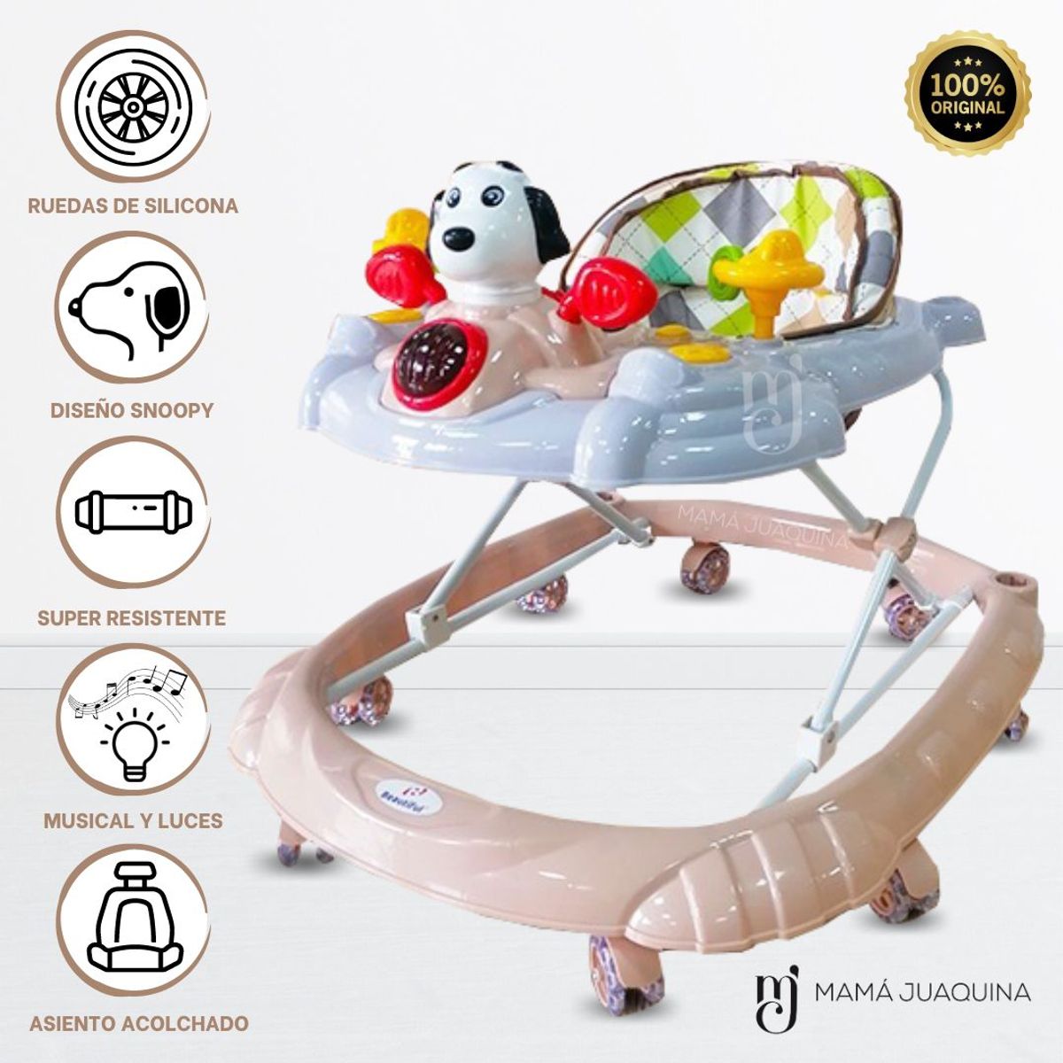 BEAUTIFUL - Andador Para Bebé Musical «LITTLE SNOOPY» Beige