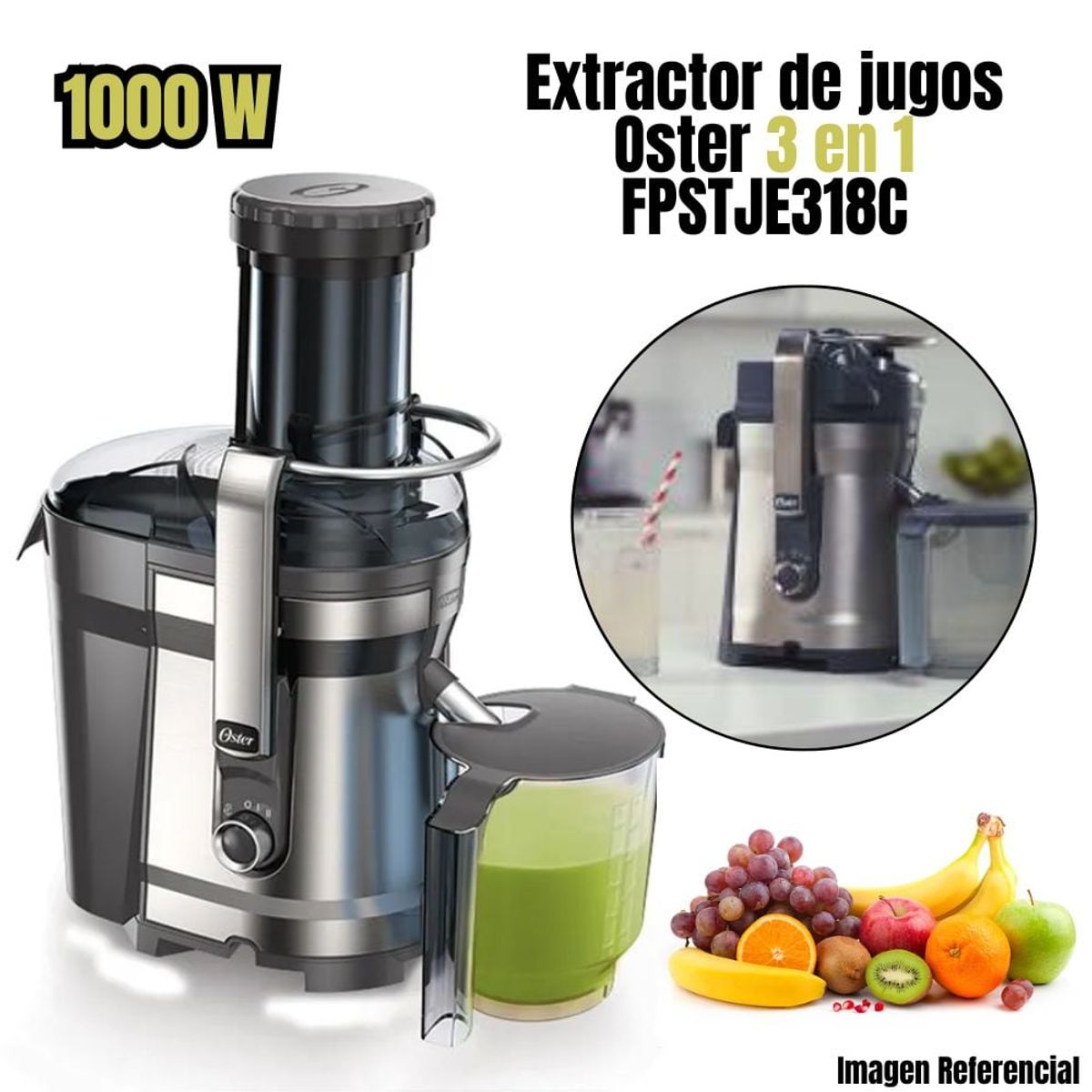 OSTER - Extractor de jugos Oster 3 En 1 - FPSTJE318C