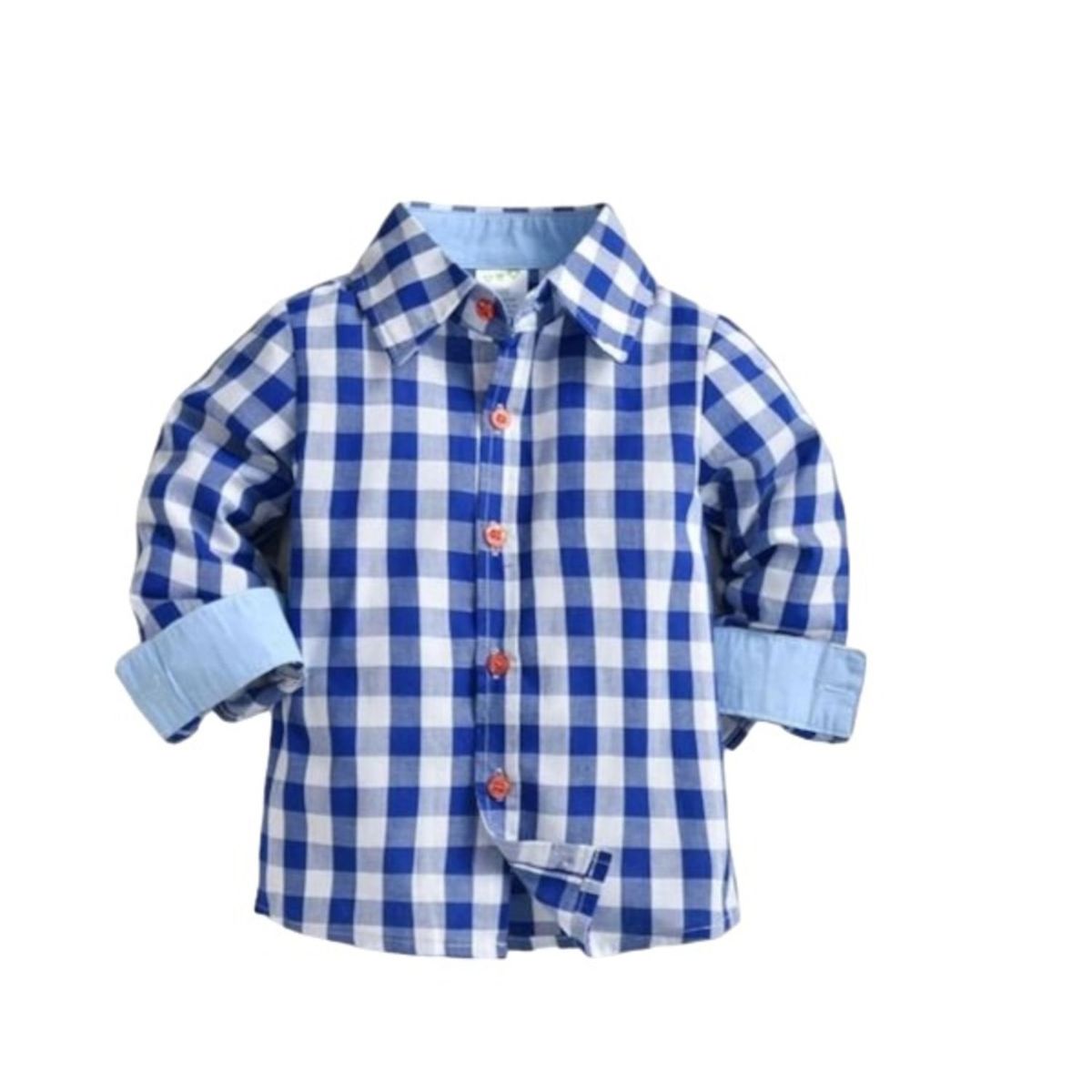 GENERICO - Camisa de cuadros Celeste