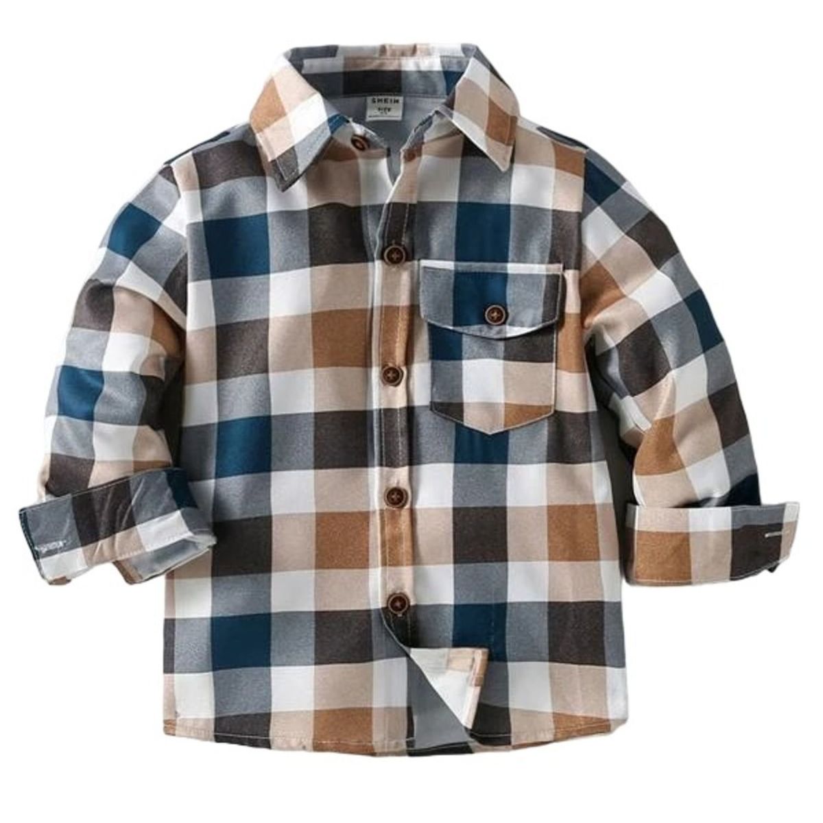 GENERICO - Camisa de cuadros Marron