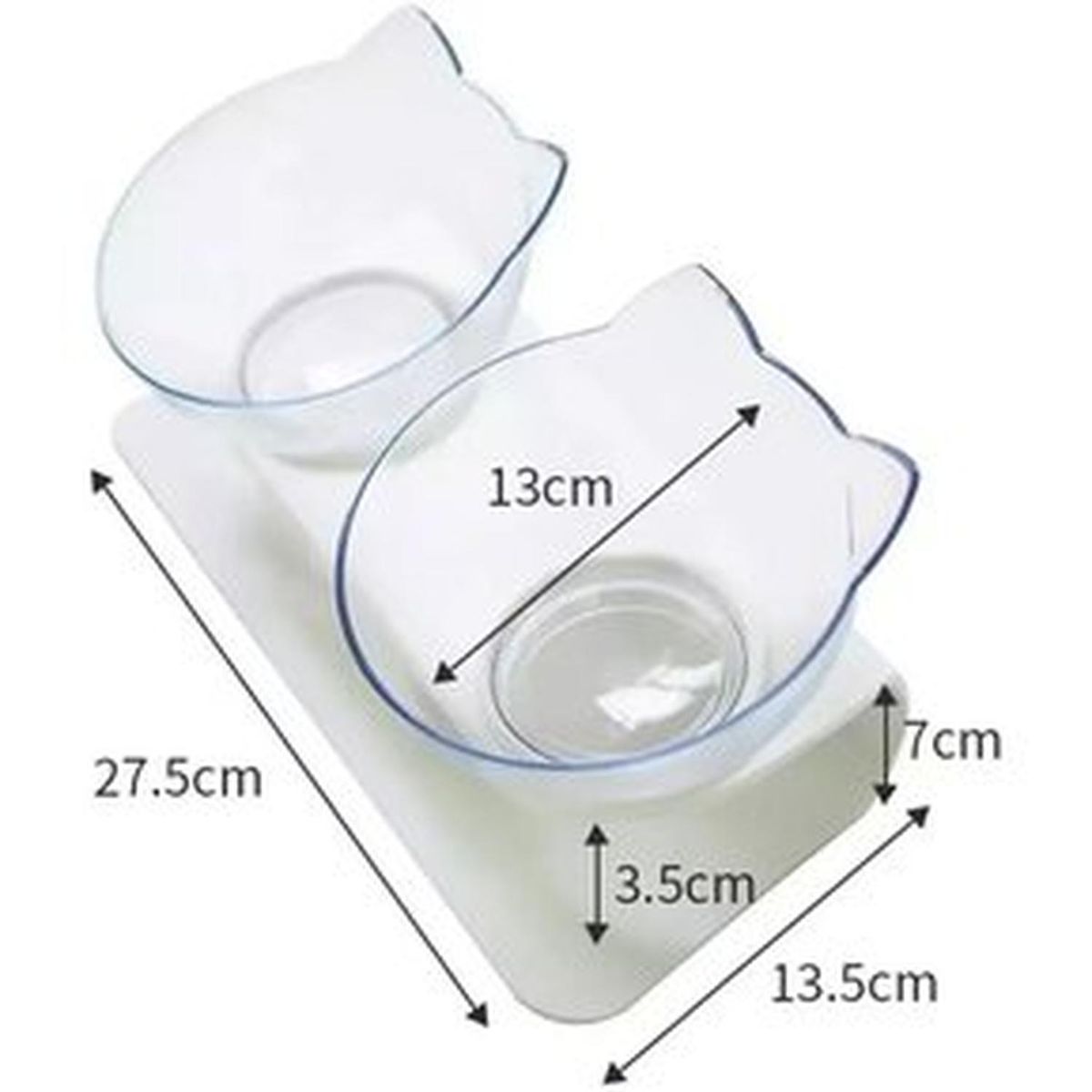 GENERICO - Plato doble en altura para mascotas transparente