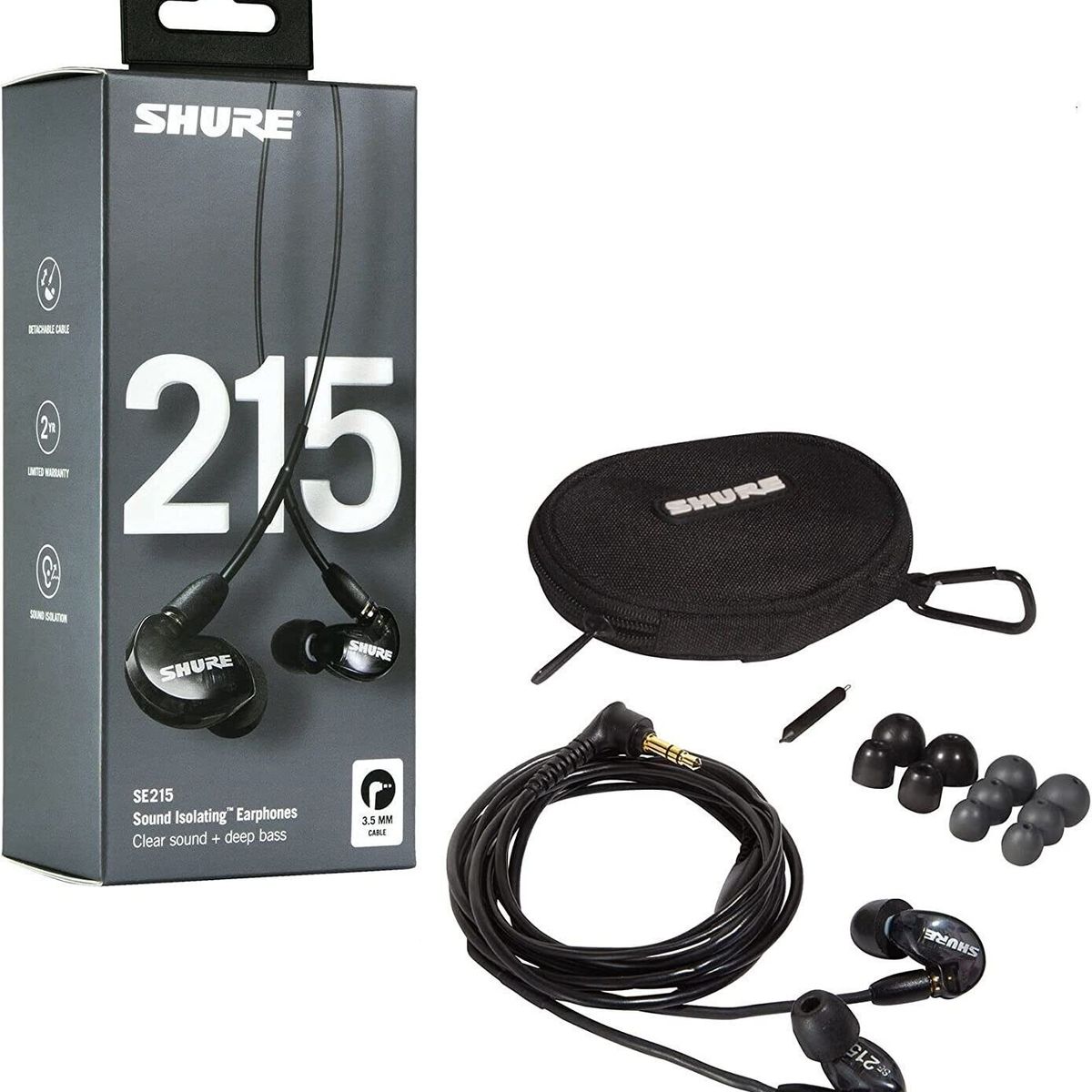 SHURE - Shure Se215-k Audífonos Con Aislamiento De Sonido Negro