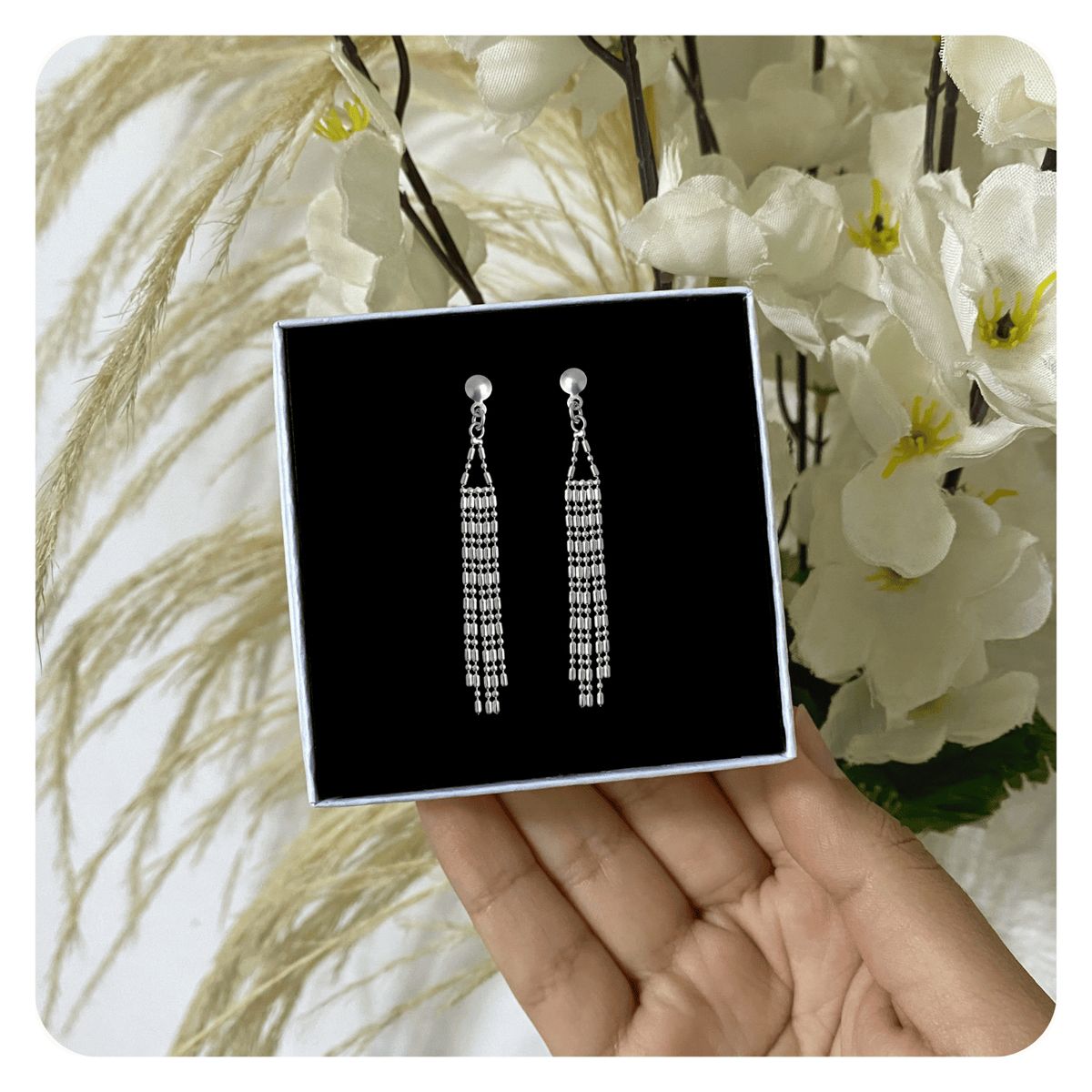 GENERICO - Aretes Largos Punto Coma Regalo Mamá Novia Joya Plata 925