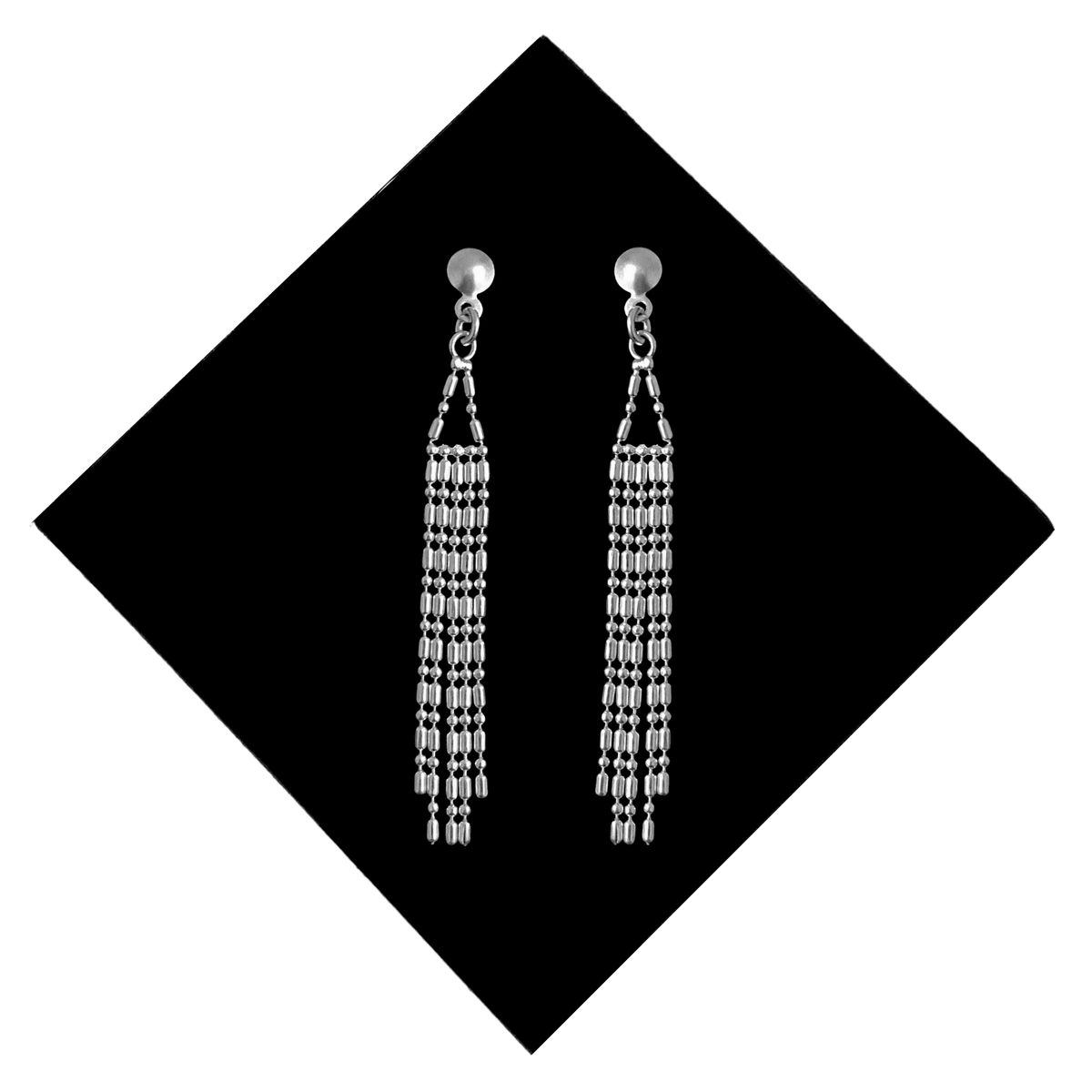 GENERICO - Aretes Largos Punto Coma Regalo Mamá Novia Joya Plata 925