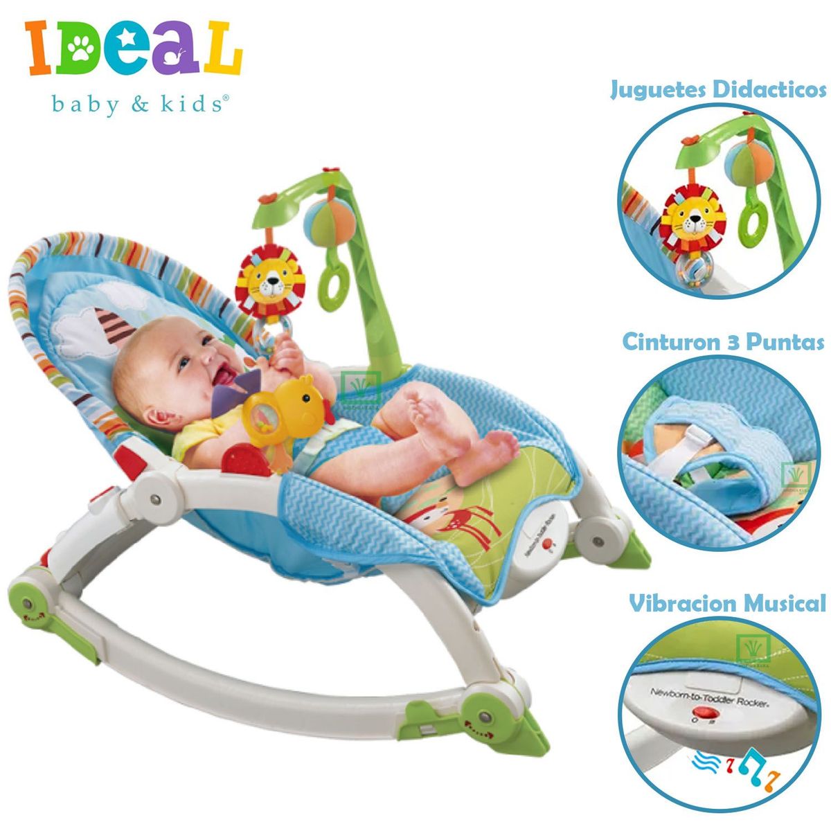 IDEAL - Mecedora Ideal para Bebes Musical y Vibrador 63560