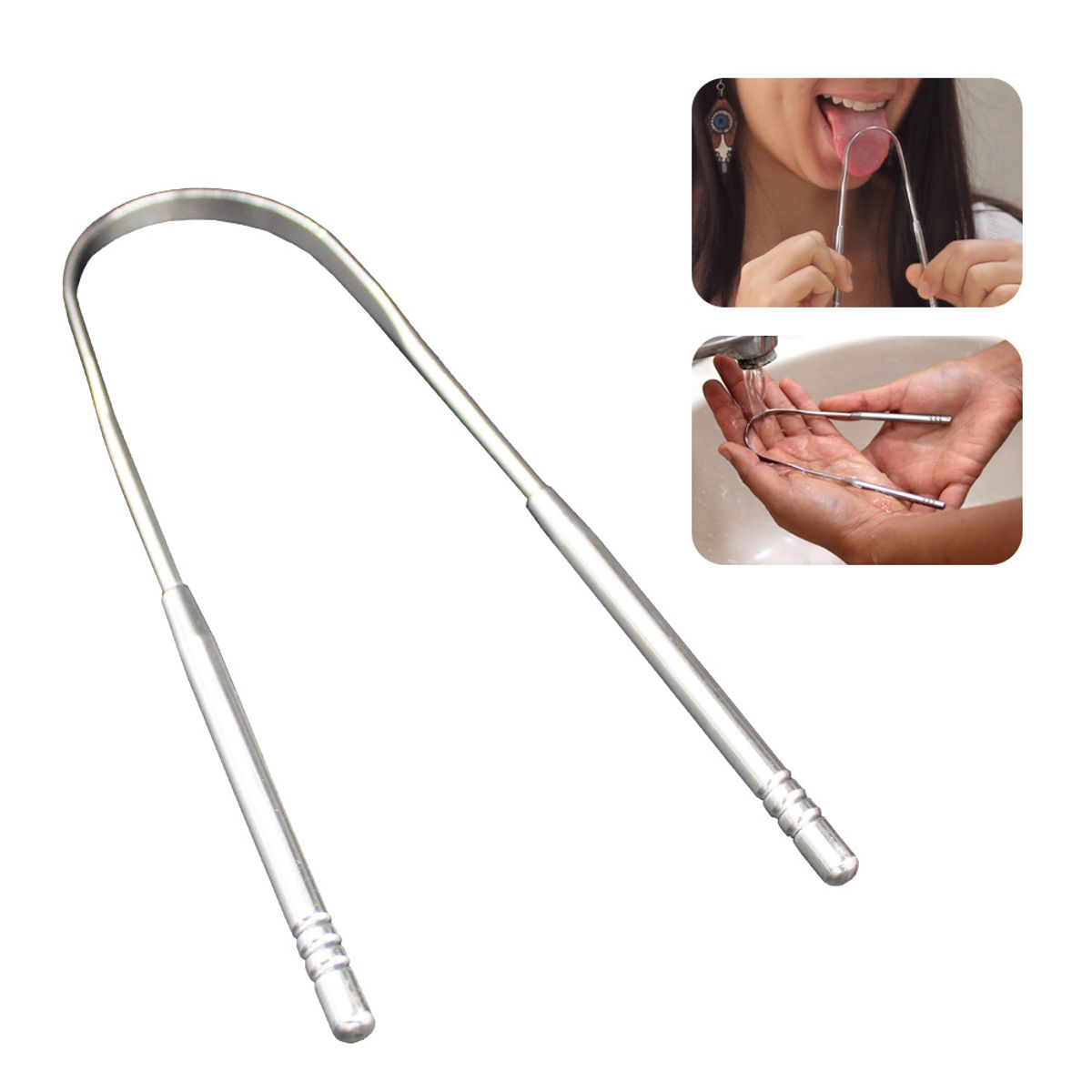 BAMBOO BALANCE - Limpiador Lingual Reutilizable de Acero Inoxidable Bamboo Balance 3 Unidades