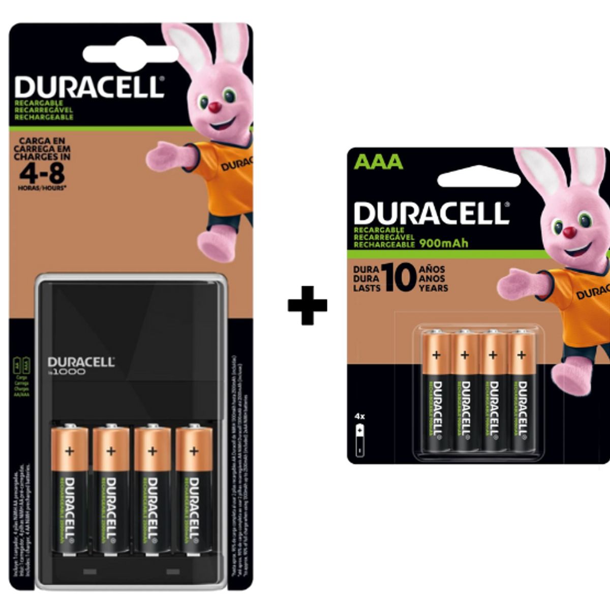 DURACELL - Kit Pilas Duracell Recargables 2500 mAh +Cargador + 4 pilas AAA