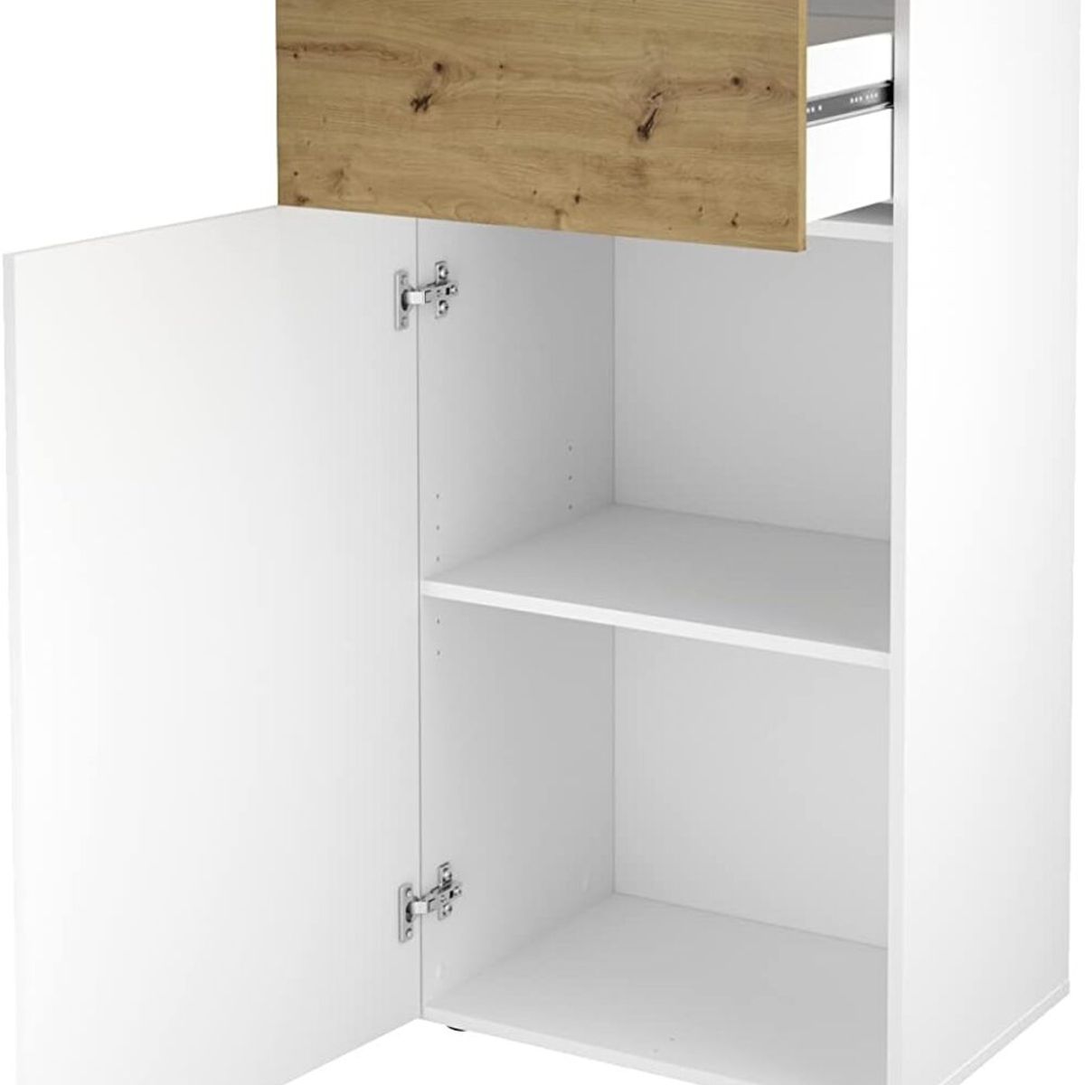 TU MESITA - Aparador Recibidor Fendy 1 puerta 1 cajones color Blanco TU MESITA