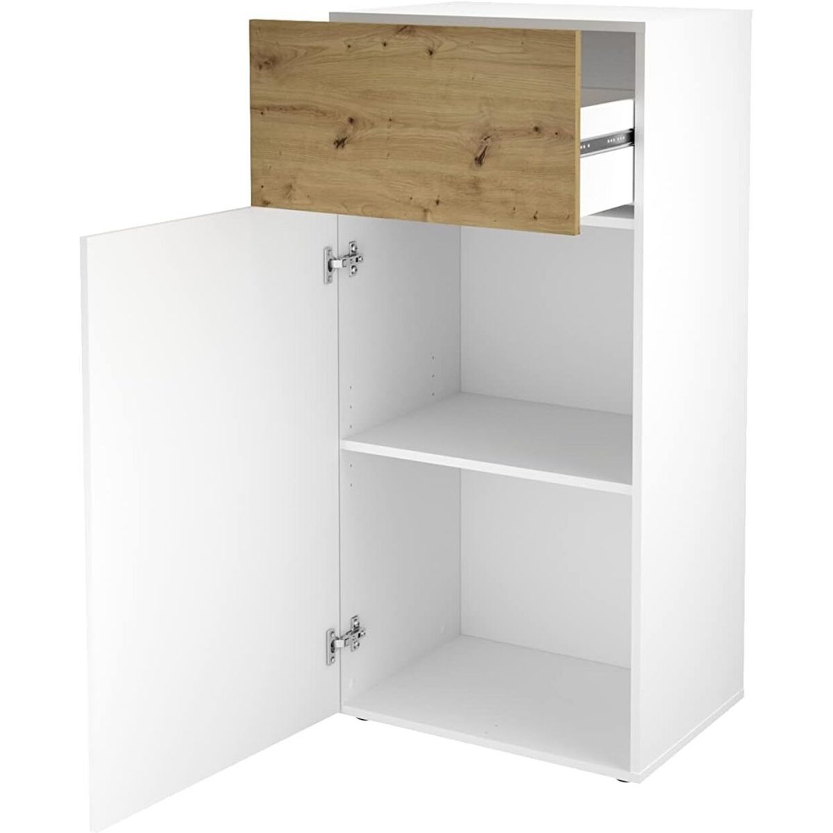 TU MESITA - Aparador Recibidor Fendy 1 puerta 1 cajones color Blanco TU MESITA