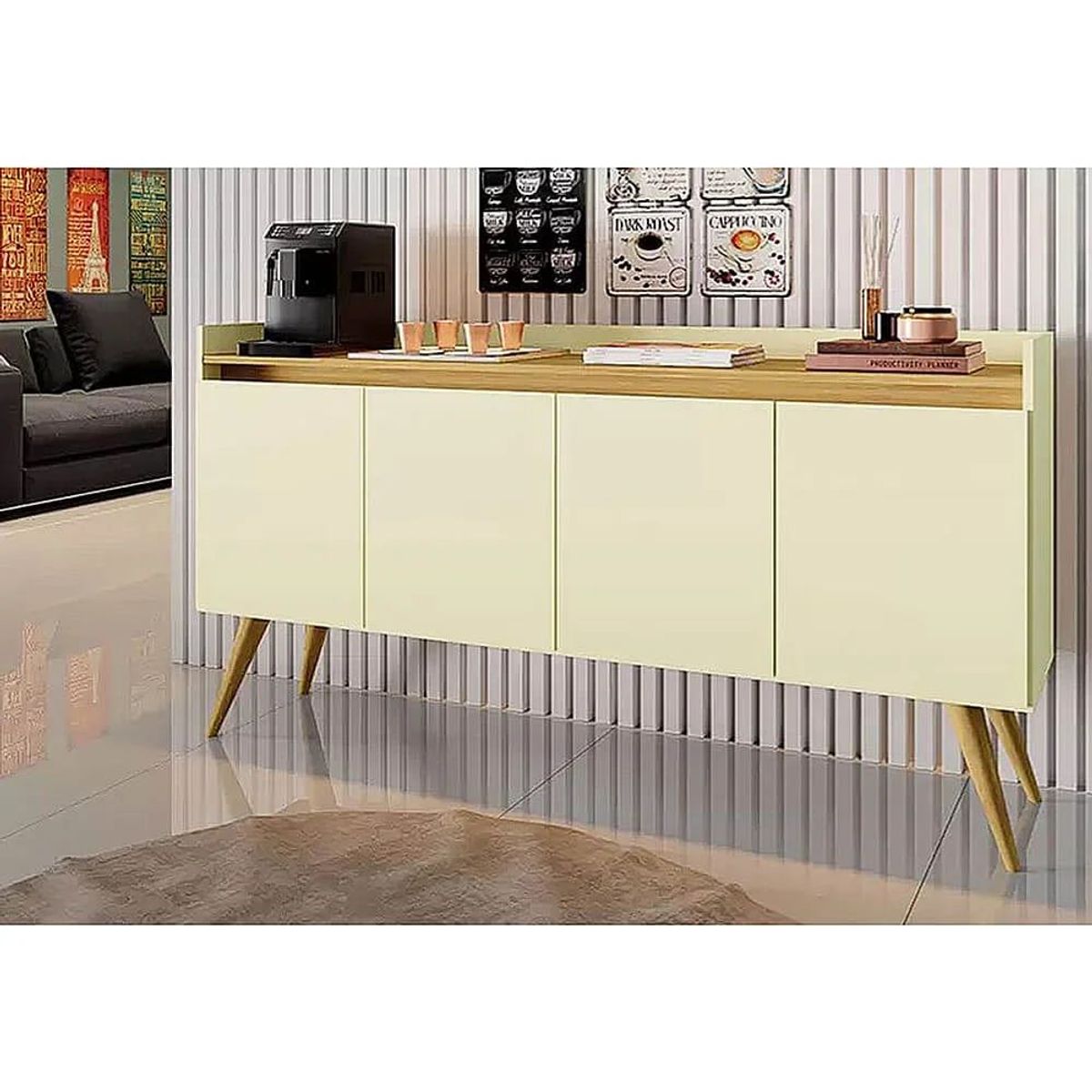 TU MESITA - Aparador Largo 4 puertas Bostón color BlancoDuna TU MESITA