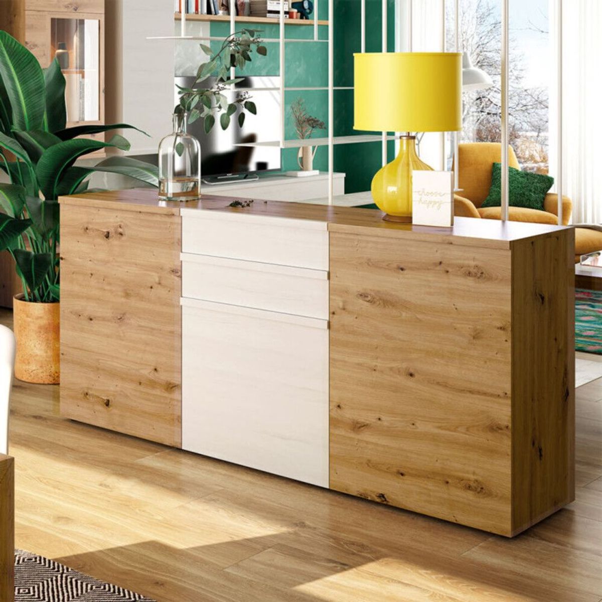 TU MESITA - Aparador Contemporáneo René 2 cajones 3 puertas TU MESITA