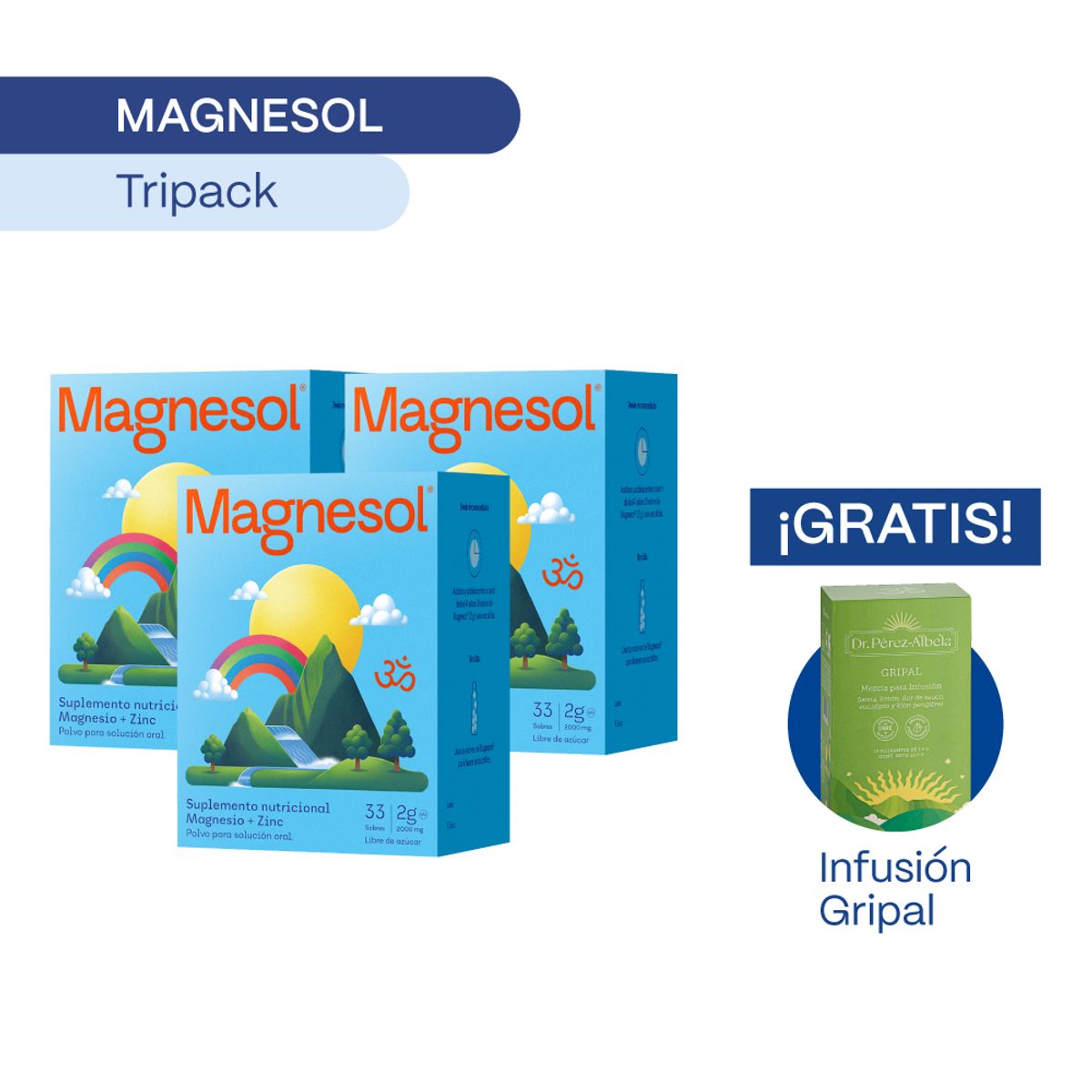 MAGNESOL - Pack 3 Cajas Magnesol Clásico - Magnesio + Zinc