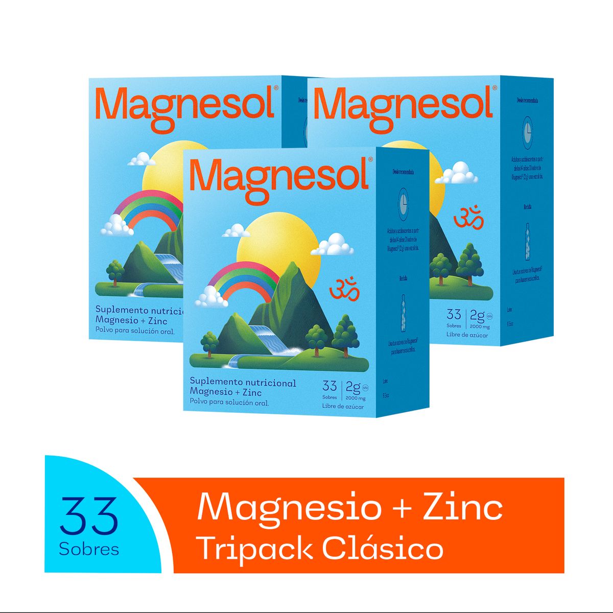 MAGNESOL - Pack 3 Cajas Magnesol Clásico - Magnesio + Zinc