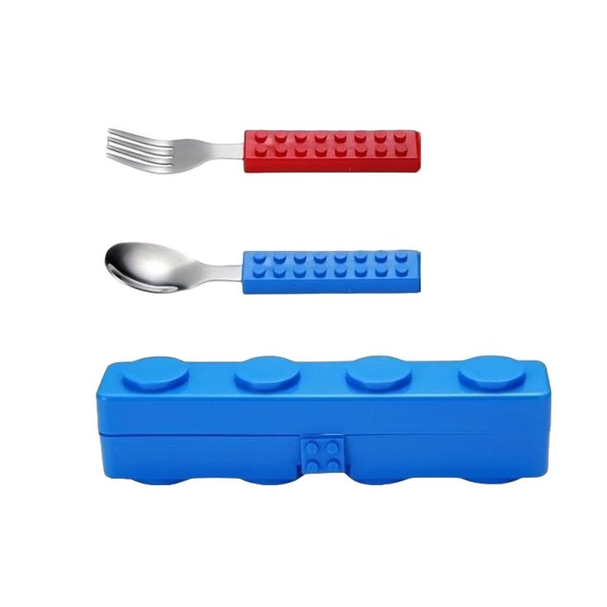 INSPIRA MARKET - Set de cubiertos Lego para niños CUCHARA Y TENEDOR