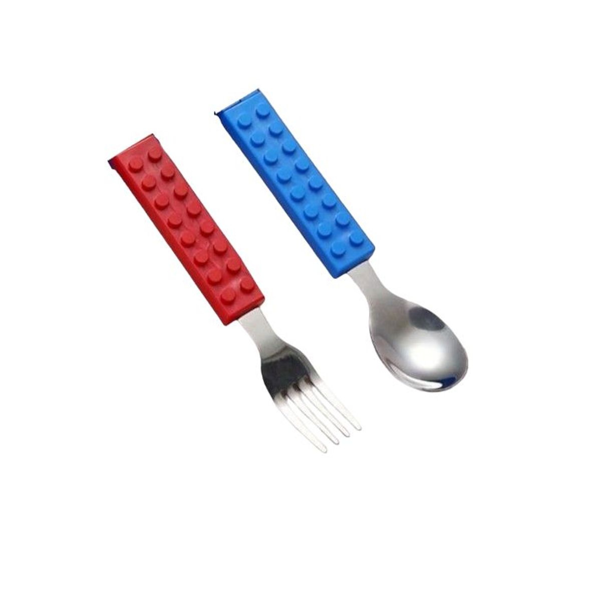 INSPIRA MARKET - Set de cubiertos Lego para niños CUCHARA Y TENEDOR