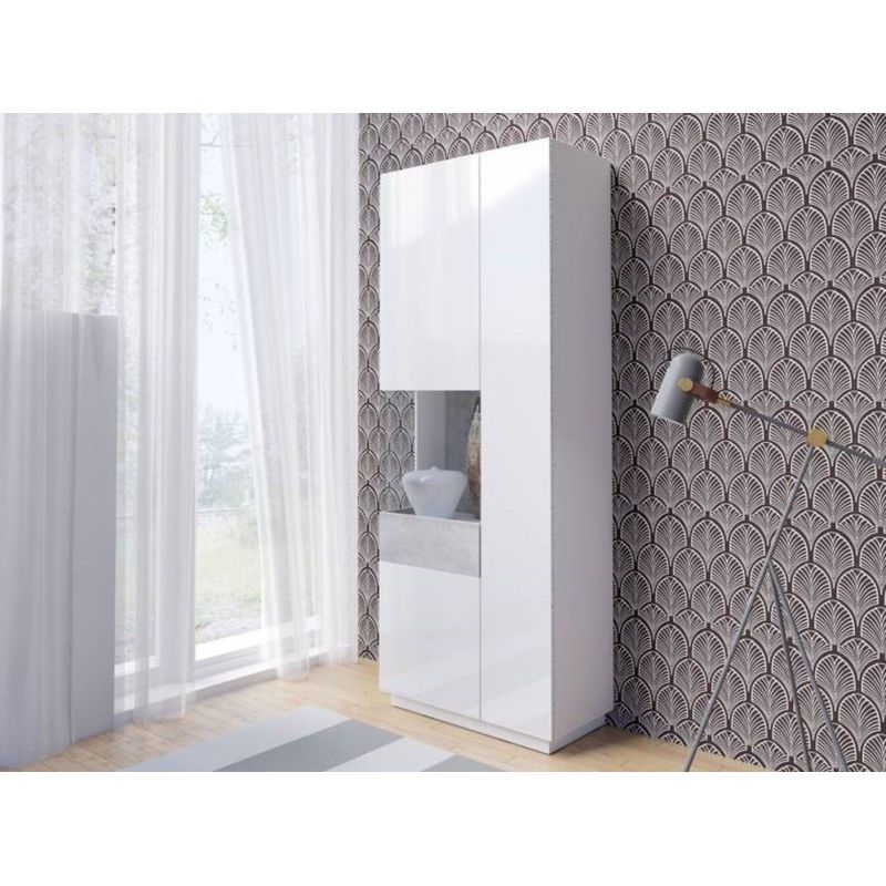 TU MESITA - Vitrina Alta Silke color Blancogris 2 puertas TU MESITA