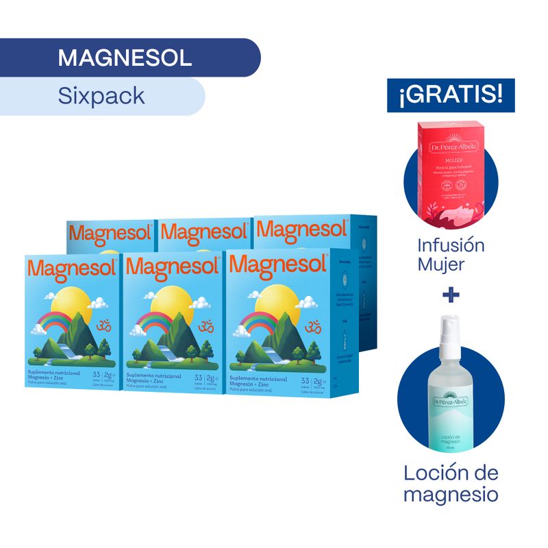MAGNESOL - Pack 6 Cajas Magnesol Clásico - Magnesio + Zinc