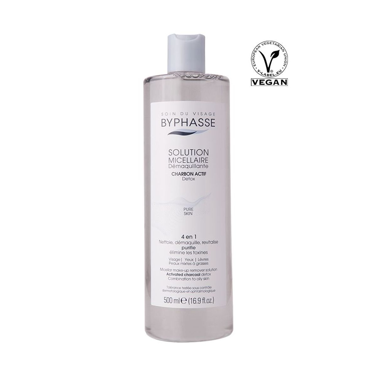 BYPHASSE - Agua Micelar Desmaquillante con Carbón Activo 500ml BYPHASSE