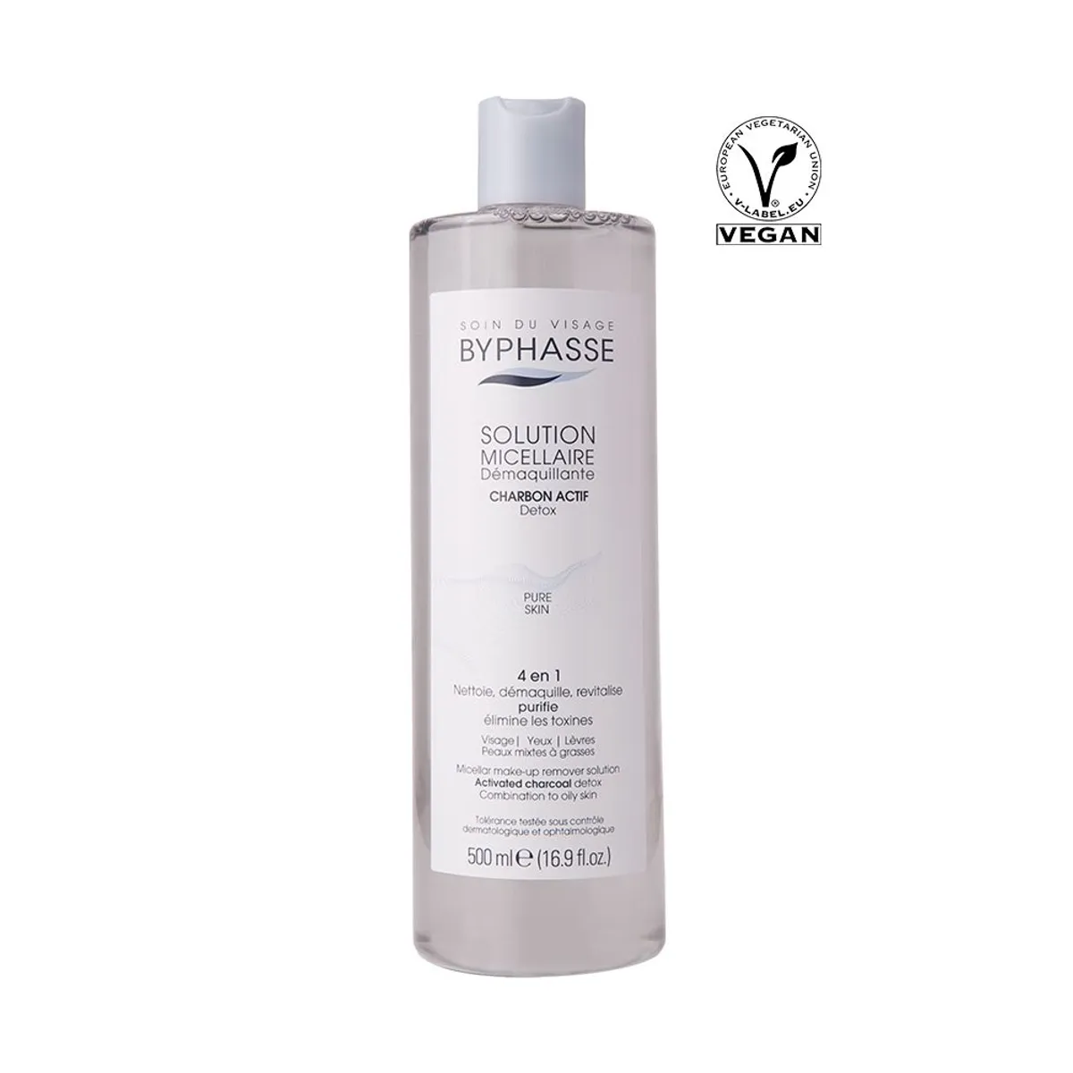 BYPHASSE - Agua Micelar Desmaquillante con Carbón Activo 500ml BYPHASSE