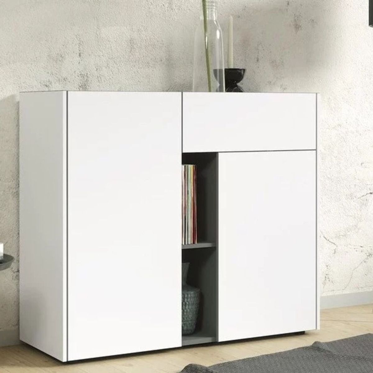 TU MESITA - Aparador Recibidor Mujica color BlancoGris TU MESITA