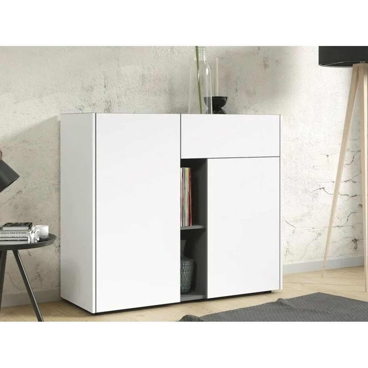 TU MESITA - Aparador Recibidor Mujica color BlancoGris TU MESITA