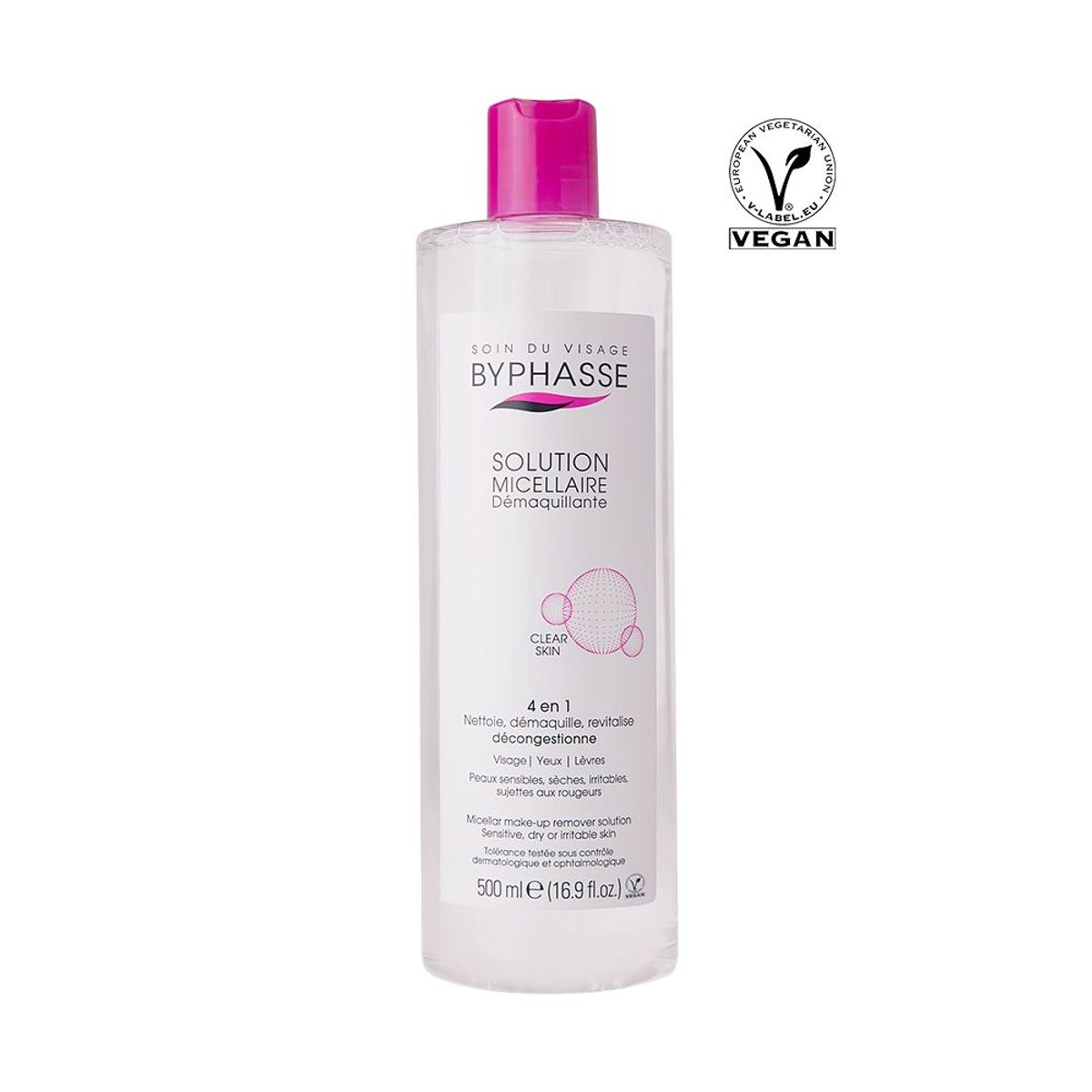 BYPHASSE - Agua Micelar Desmaquillante Pieles Sensibles Secas Irritables 500ml