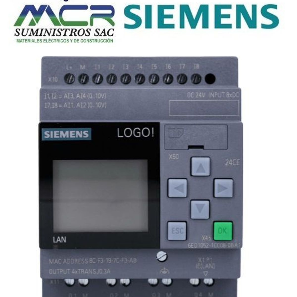 SIEMENS - PLC logo 24RCE tension 24V DC 8 ENTRADA S 4SALIDAS C/PANTALLA Siemens