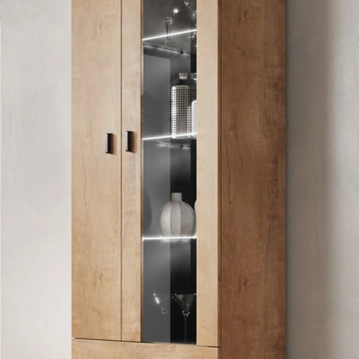 TU MESITA - Vitrina Clásica Sasha 2 puertas 2 cajones TU MESITA color Duna