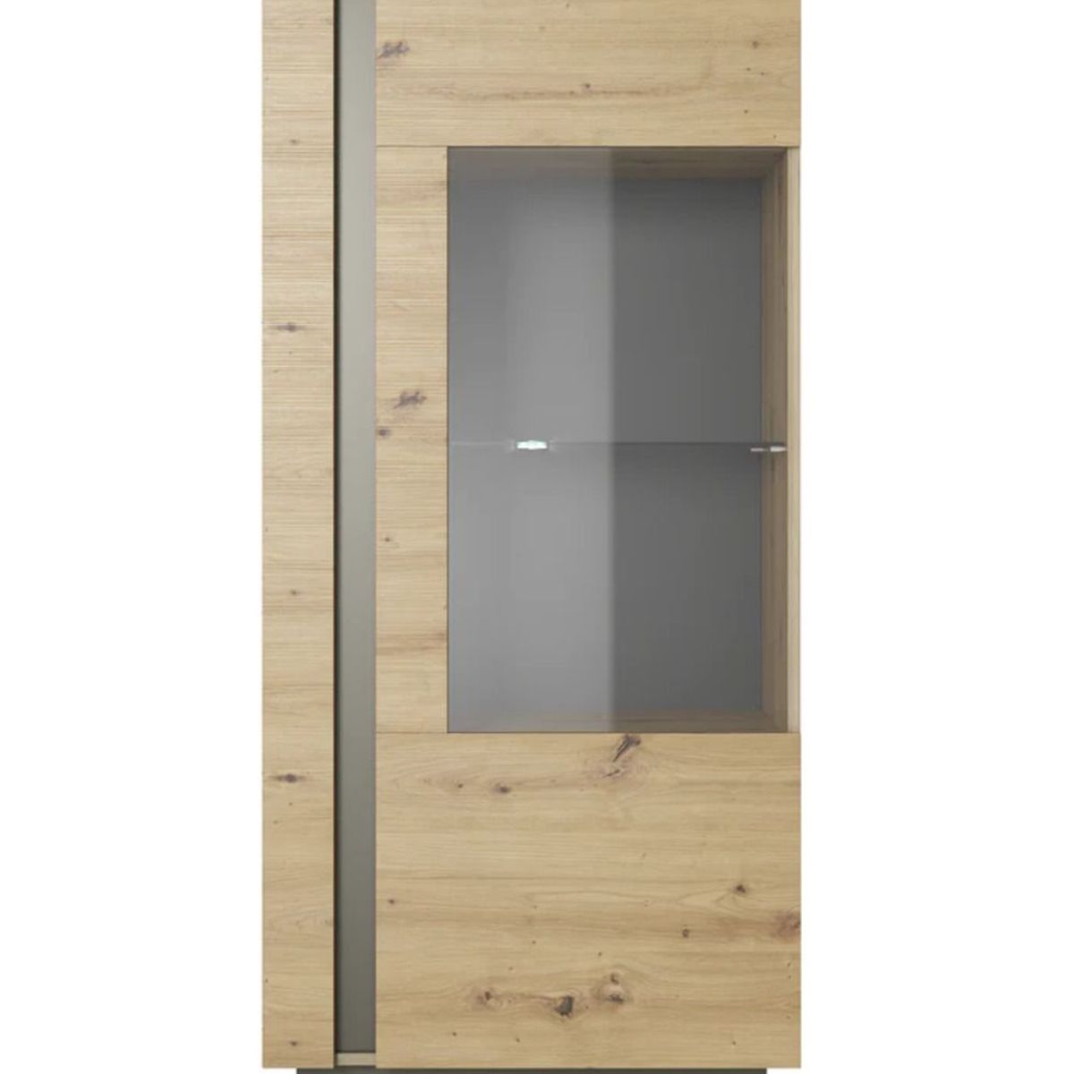 TU MESITA - Vitrina Alta 1 puerta Odisey color MacadamiaGris TU MESITA