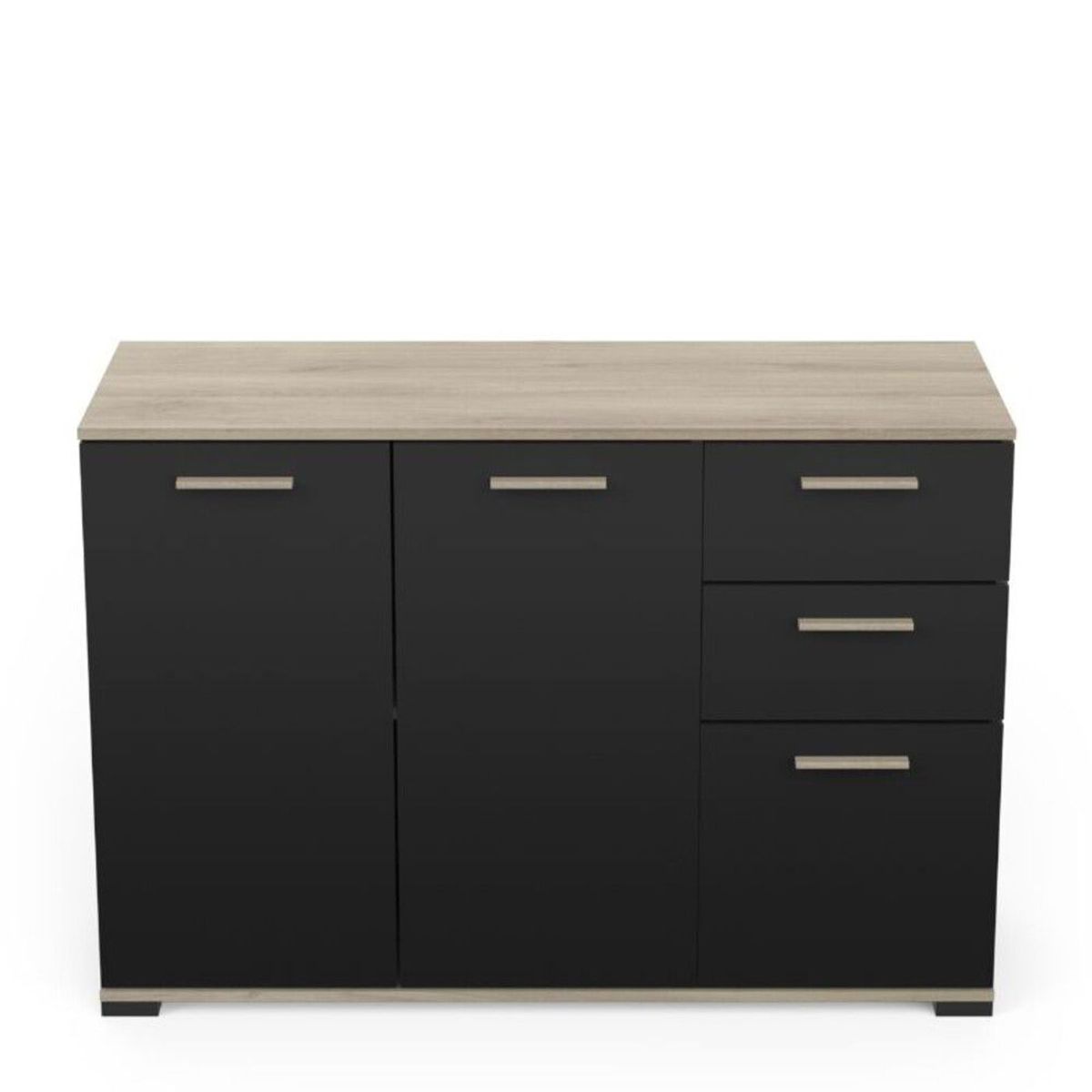 TU MESITA - Aparador Clásico 3 puertas 2 cajones Sakuma color NegroHaya TU MESITA