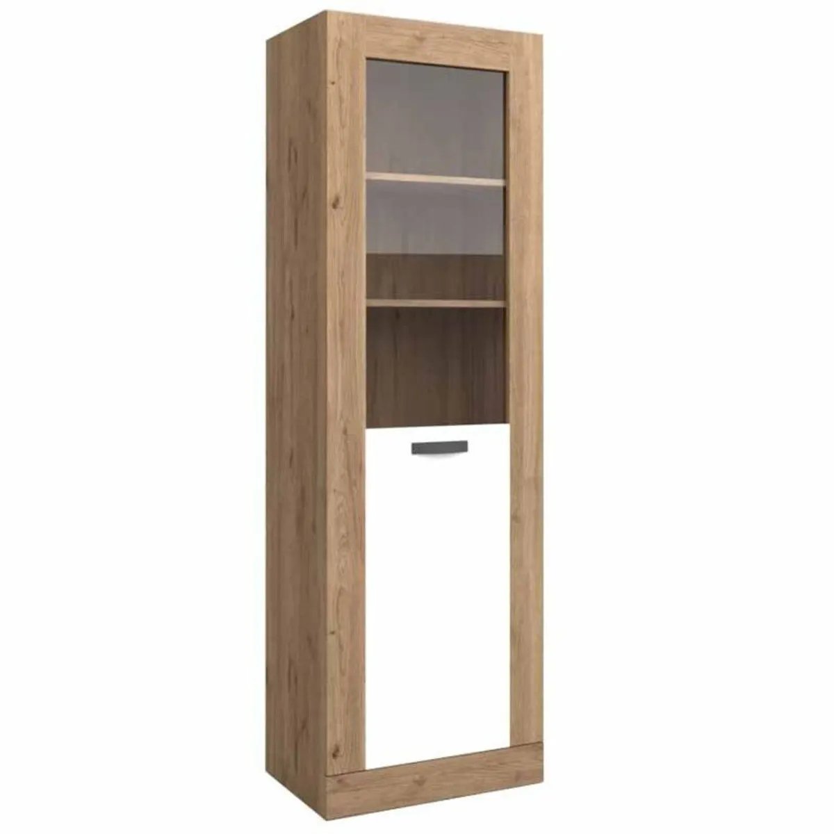 TU MESITA - Vitrina Moderna 1 puertas Argos color MarrónBlanco TU MESITA