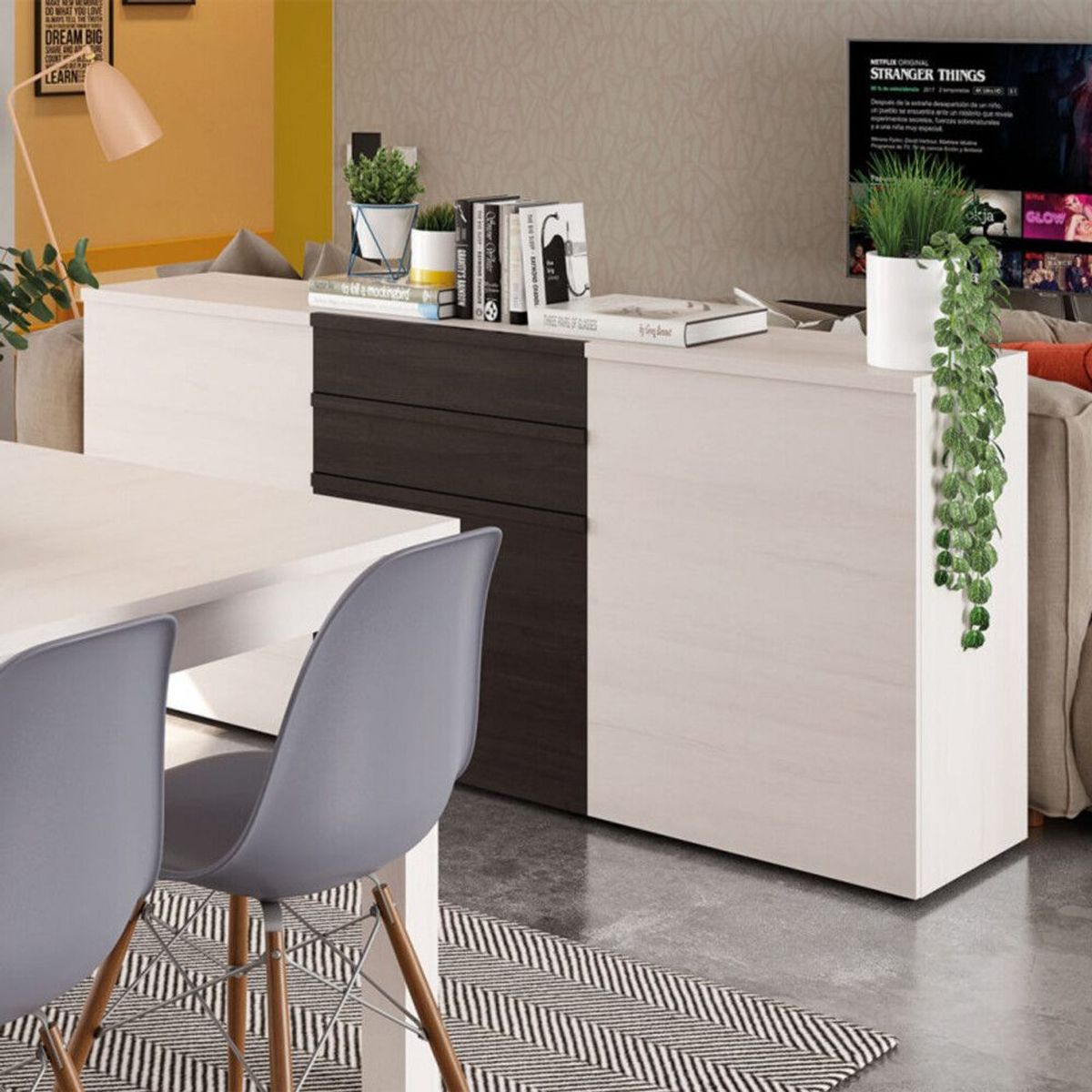 TU MESITA - Aparador Contemporáneo René 2 cajones 3 puertas TU MESITA