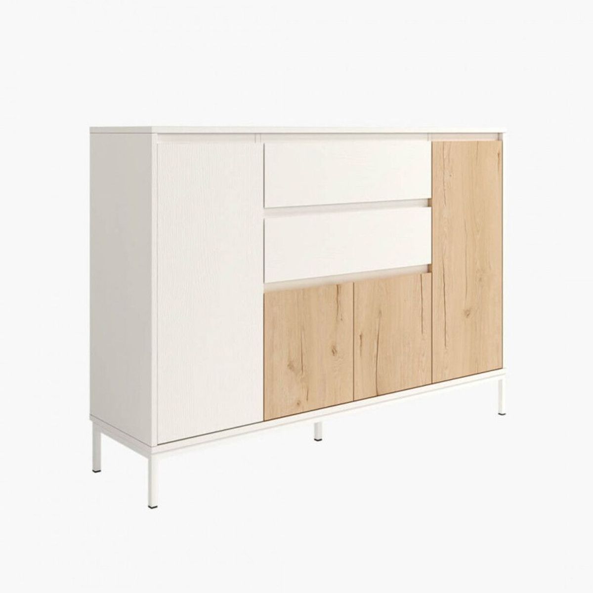 TU MESITA - Aparador Clásico Angelo 4 puertas 2 cajones TU MESITA color BlancoDuna