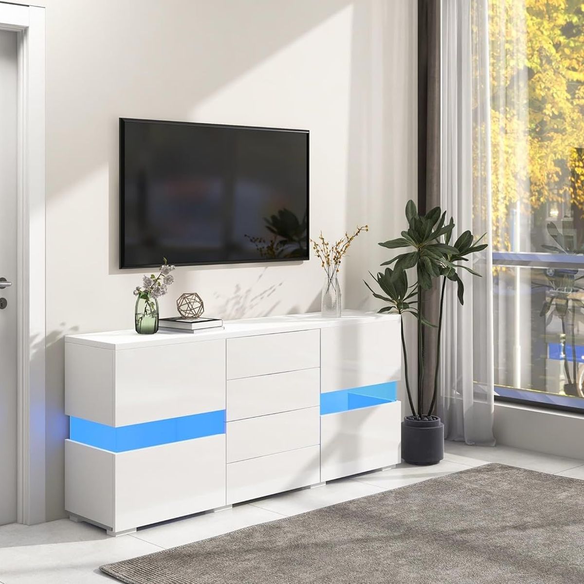 TU MESITA - Recibidor Moderno con luces LED Beatriz color Blanco TU MESITA