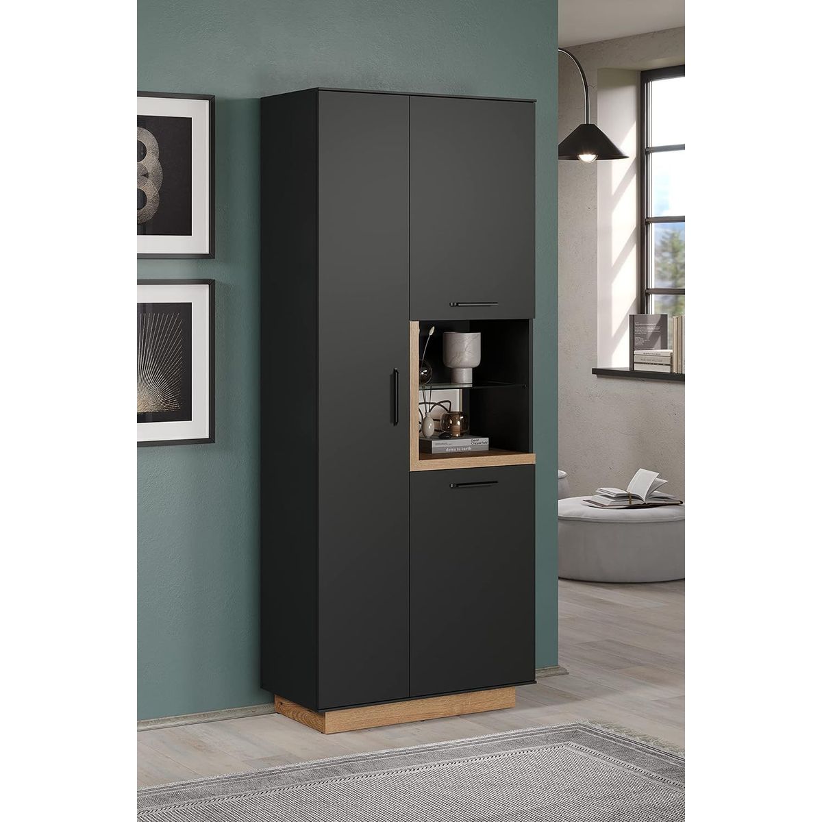 TU MESITA - Vitrina Moderna Merlina color Negro TU MESITA