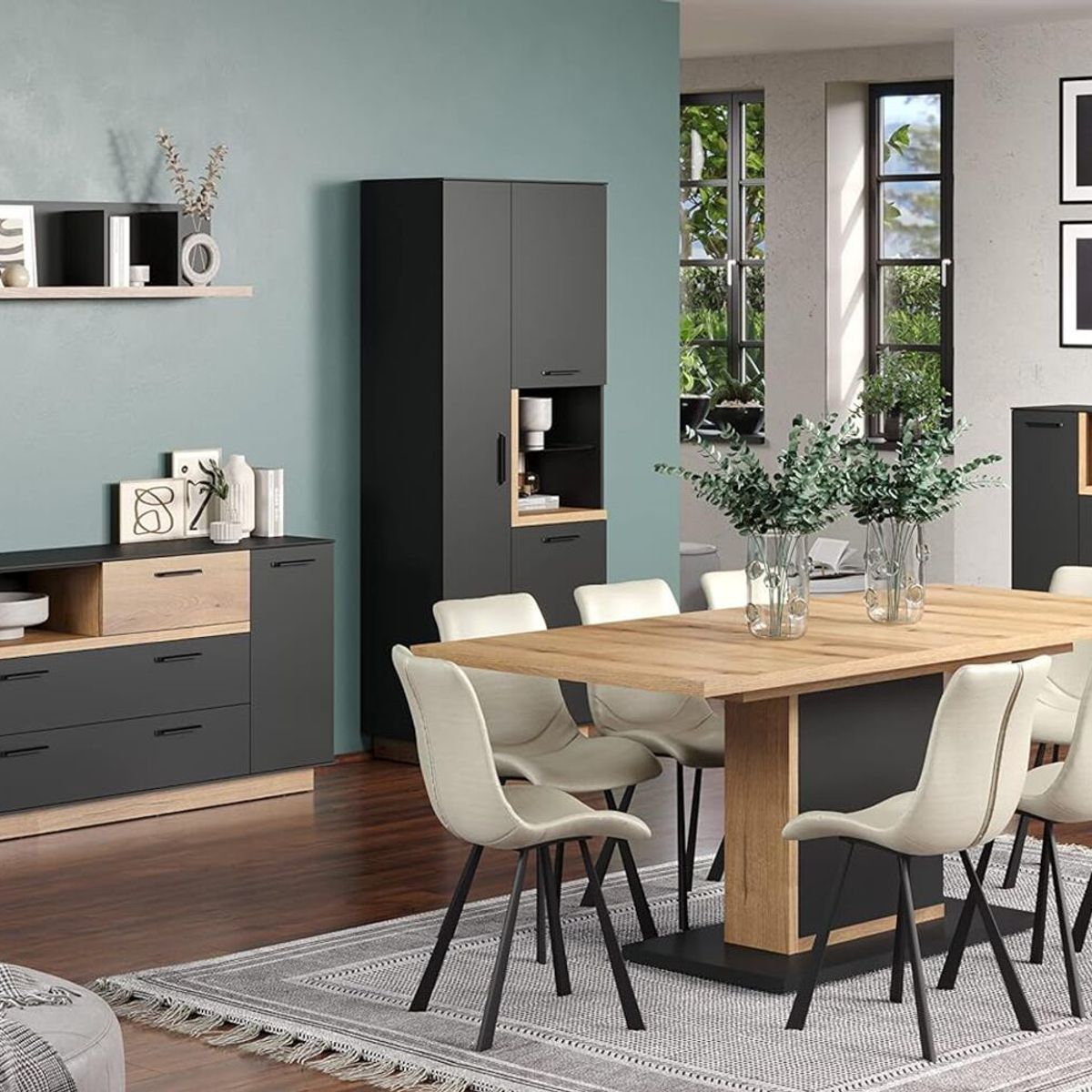 TU MESITA - Vitrina Moderna Merlina color Negro TU MESITA