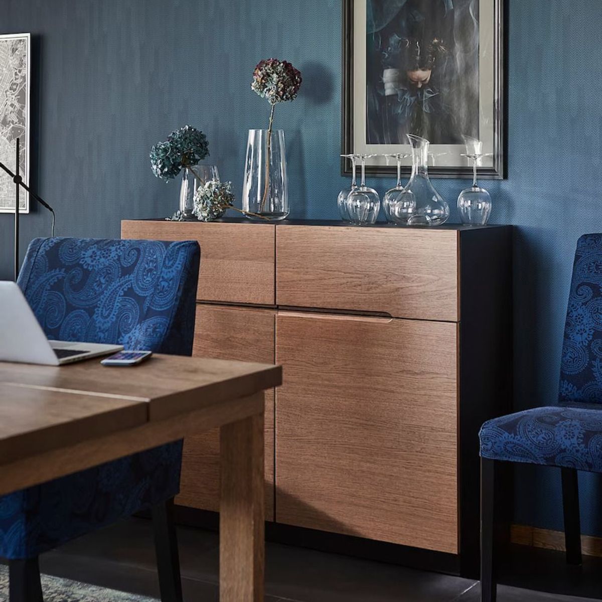 TU MESITA - Aparador 2 puertas 2 cajones Crillón color NegroMarrón TU MESITA