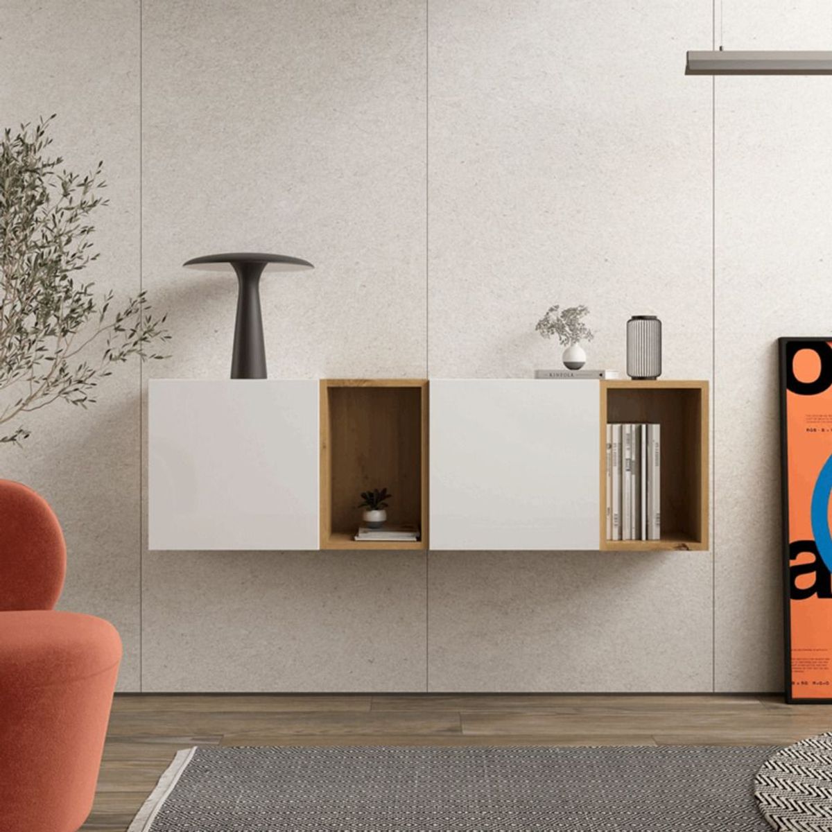 TU MESITA - Aparador Recibidor Flotante Vilma 2 puertas TU MESITA