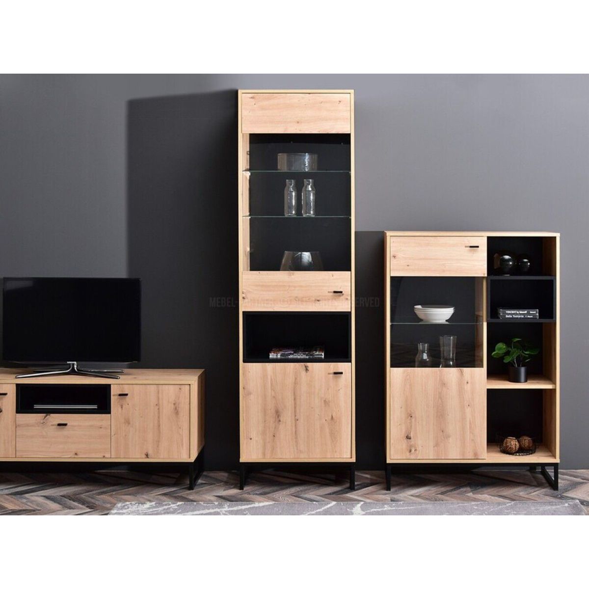 TU MESITA - Vitrina Alta Sybila color Duna 2 puertas TU MESITA