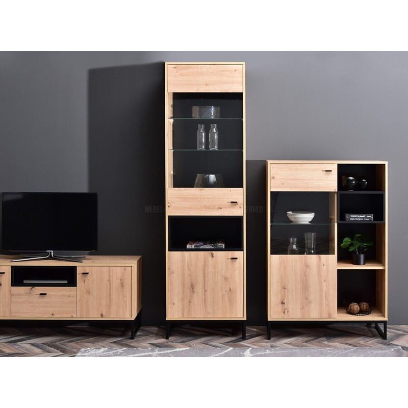 TU MESITA - Vitrina Alta Sybila color Duna 2 puertas TU MESITA