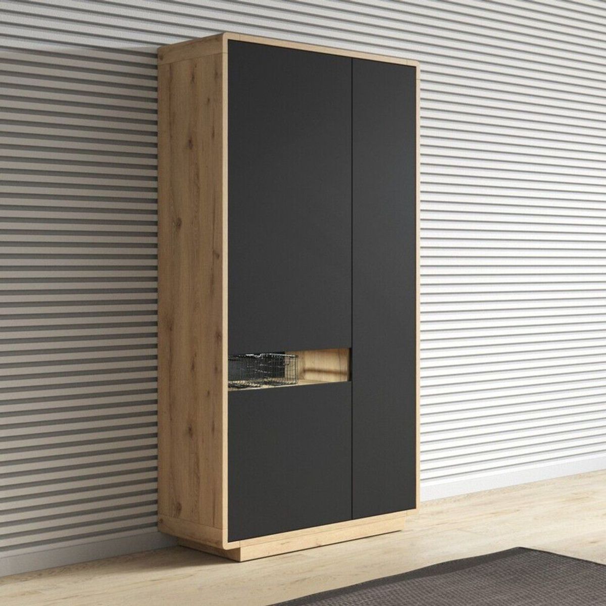 TU MESITA - Vitrina Contemporánea Zeppelin 3 puertas TU MESITA color NegroDuna