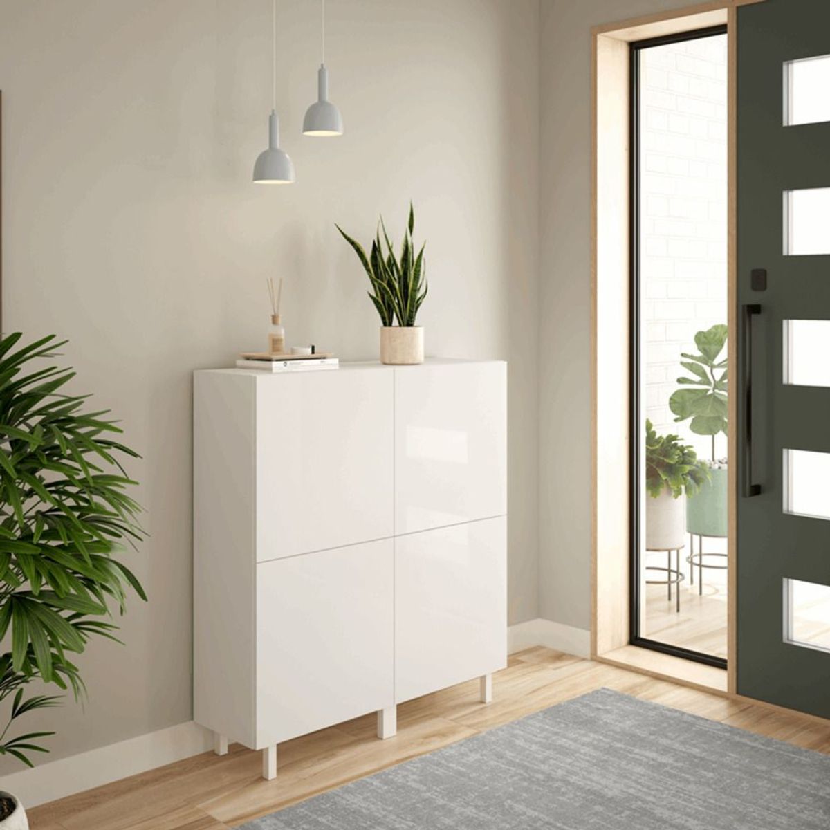 TU MESITA - Recibidor Cuadrado Alina color Blanco TU MESITA